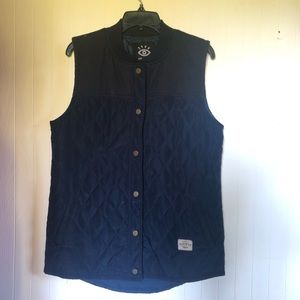 Quilted button up vest